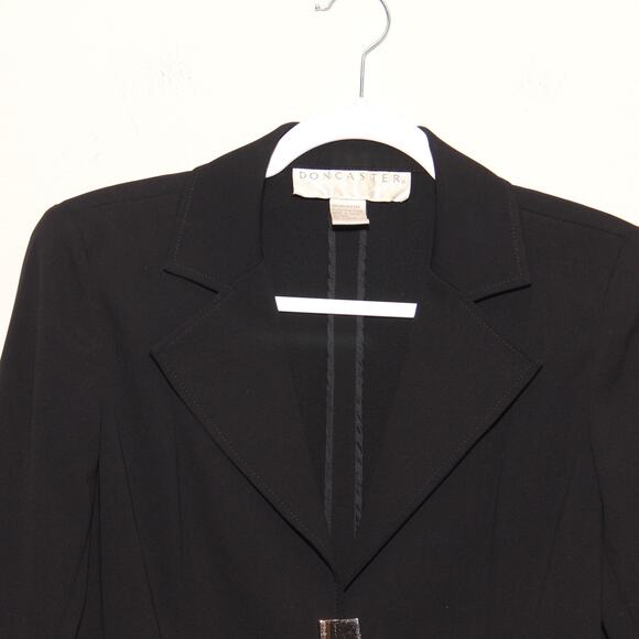 Doncaster Snap Buckle Front Black Blazer Size 6 - Picture 5 of 11